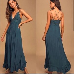 Free people Adela blue maxi dress